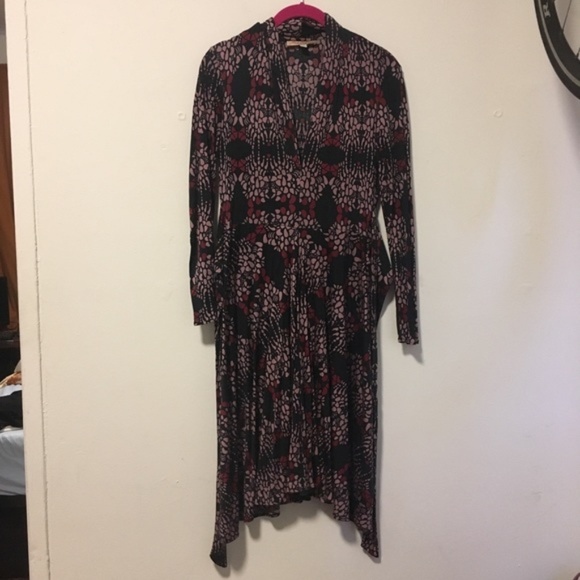 LAST CHANCE: Mara Hoffman Black Pink Pattern Silk Dress M - Picture 1 of 4